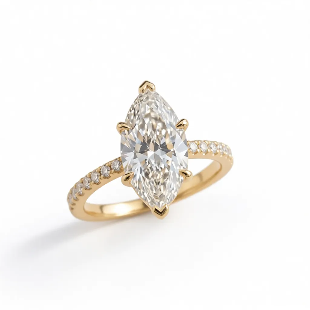 Marquise Cut White Lab-Grown Diamond Ring