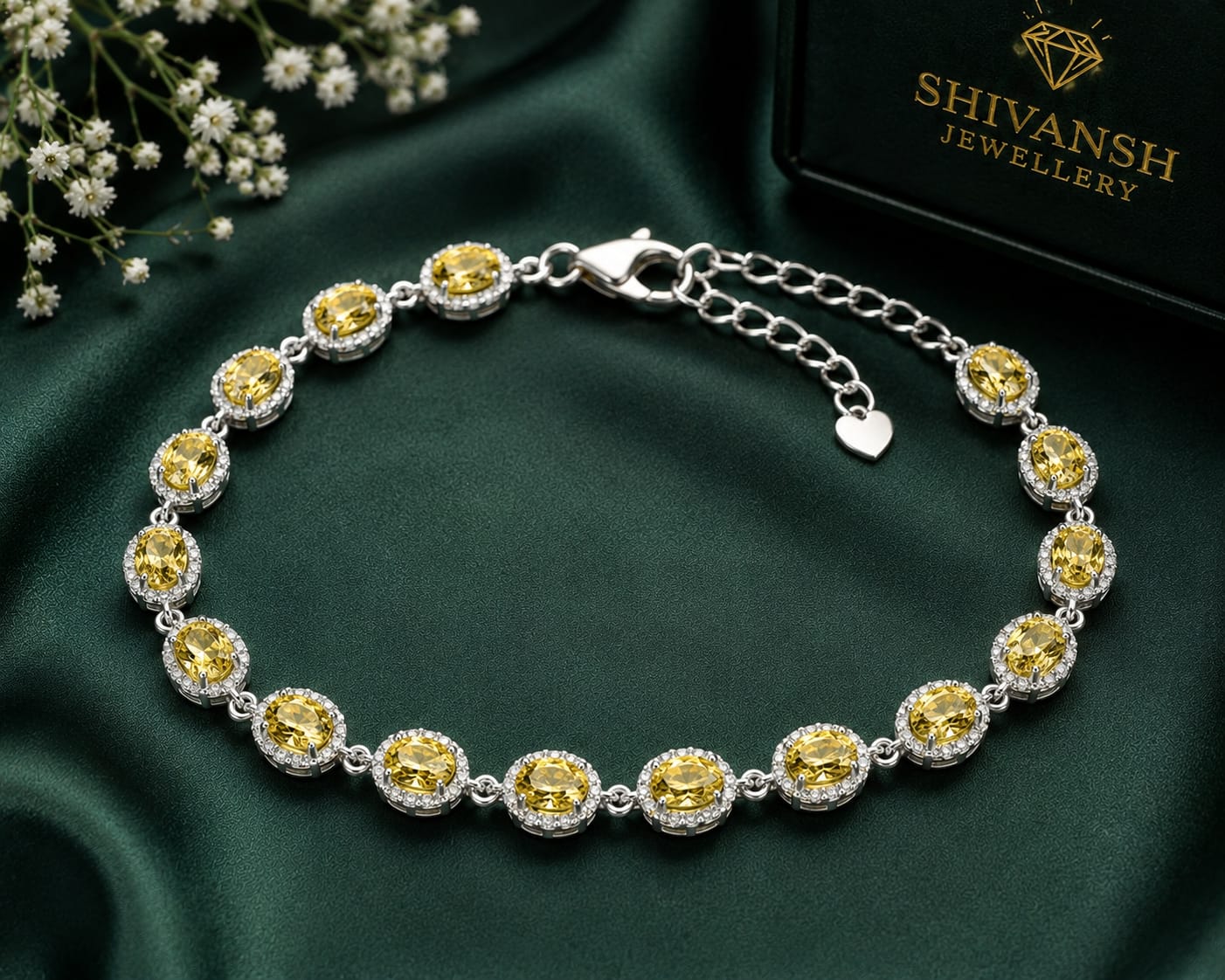 Yellow Oval-Cut Lab-Grown Diamond Bracelet
