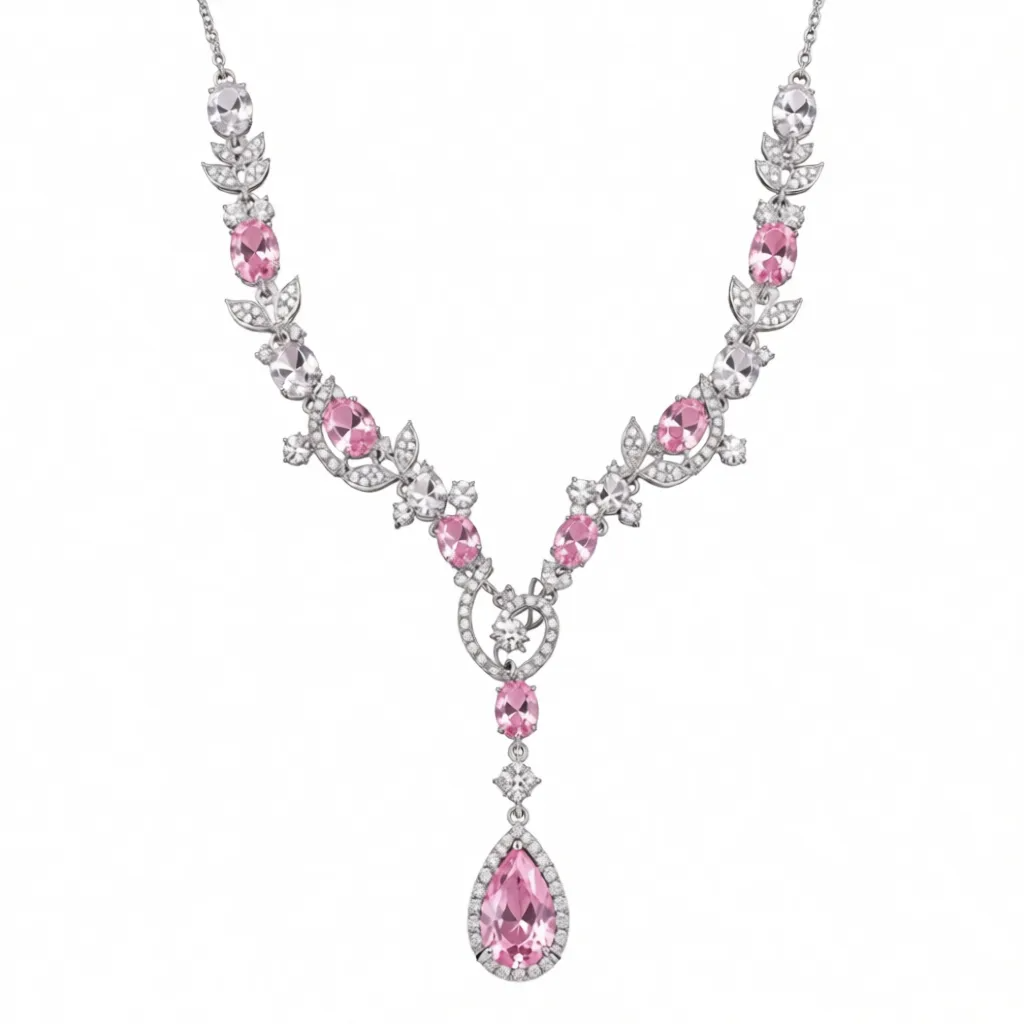 Pink Pear Lab-Grown Diamond Necklace