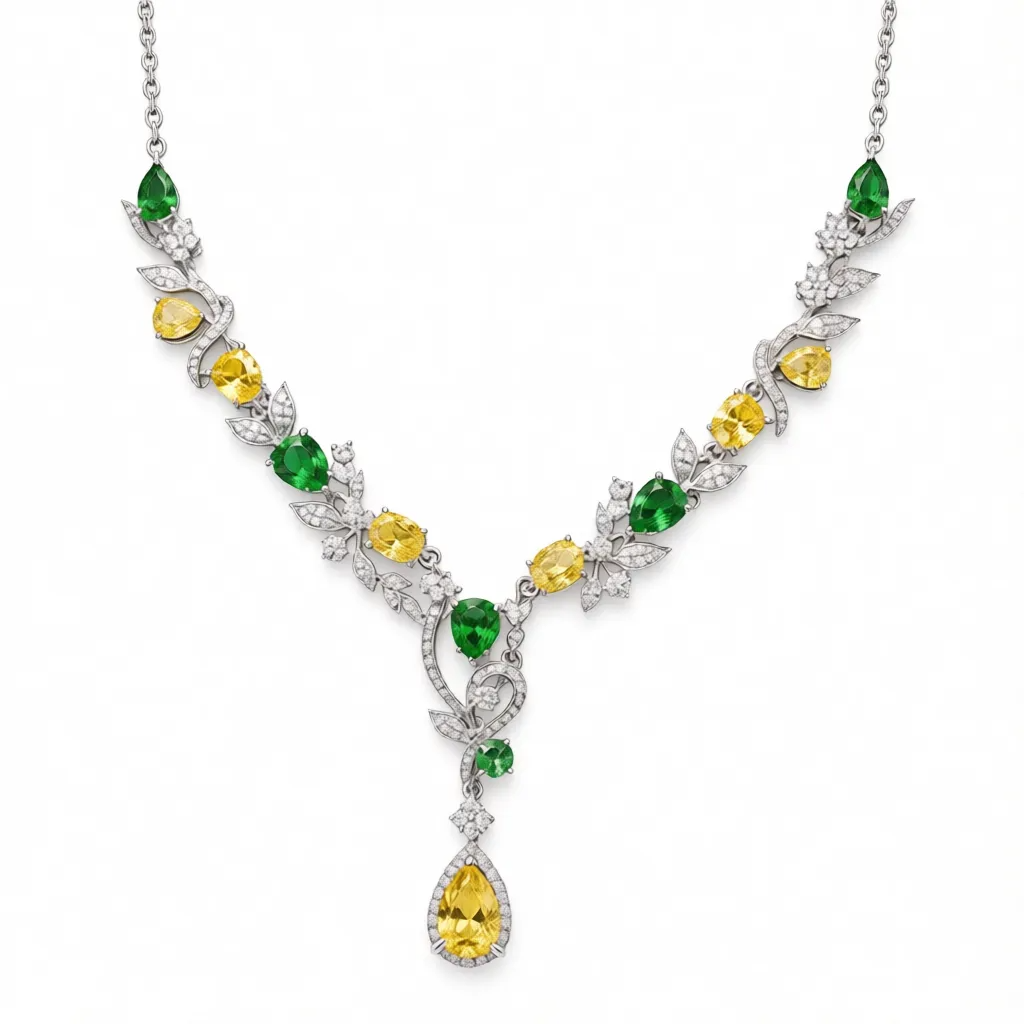 Yellow & White Lab-Grown Diamond Statement Necklace