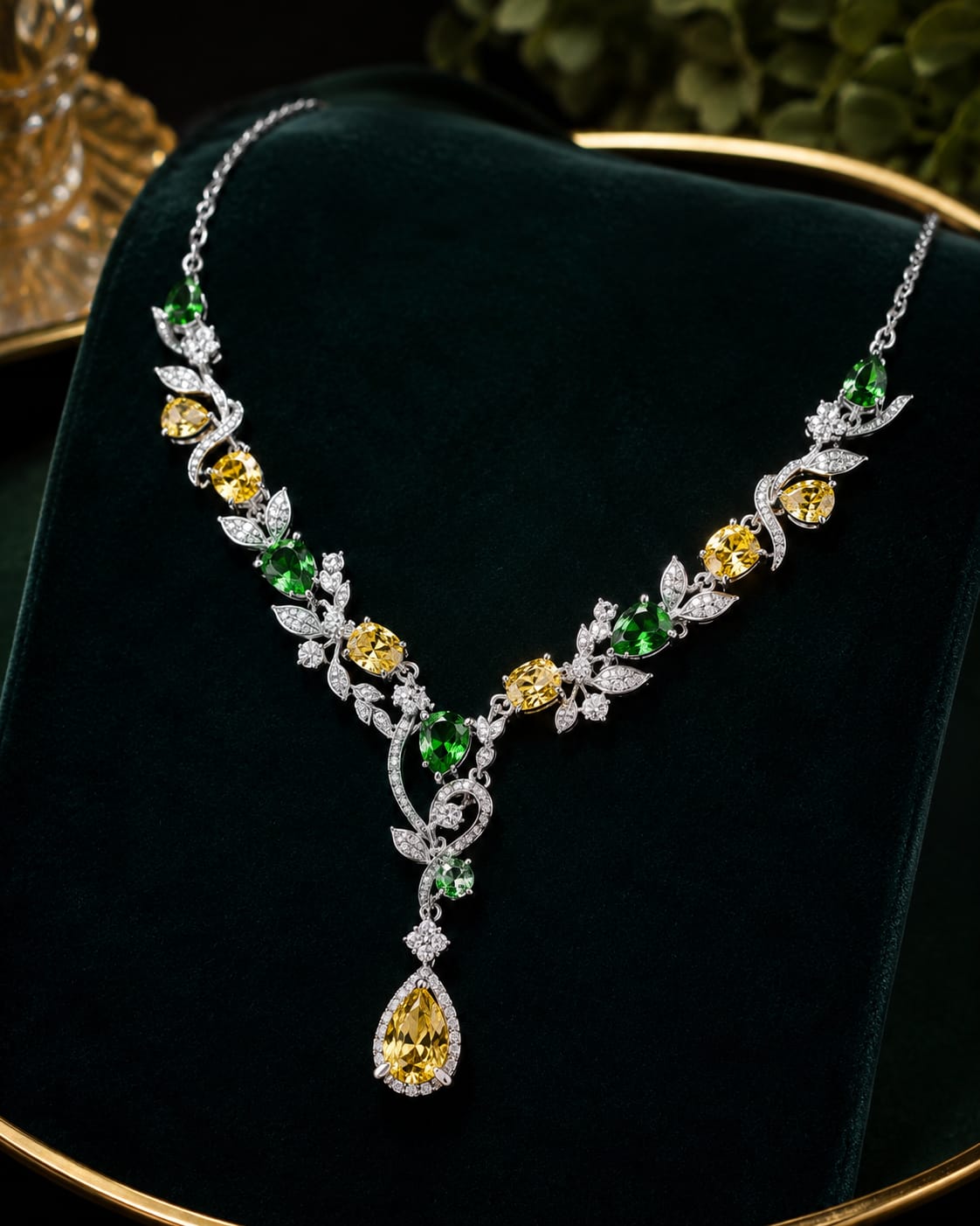 Yellow & White Lab-Grown Diamond Statement Necklace