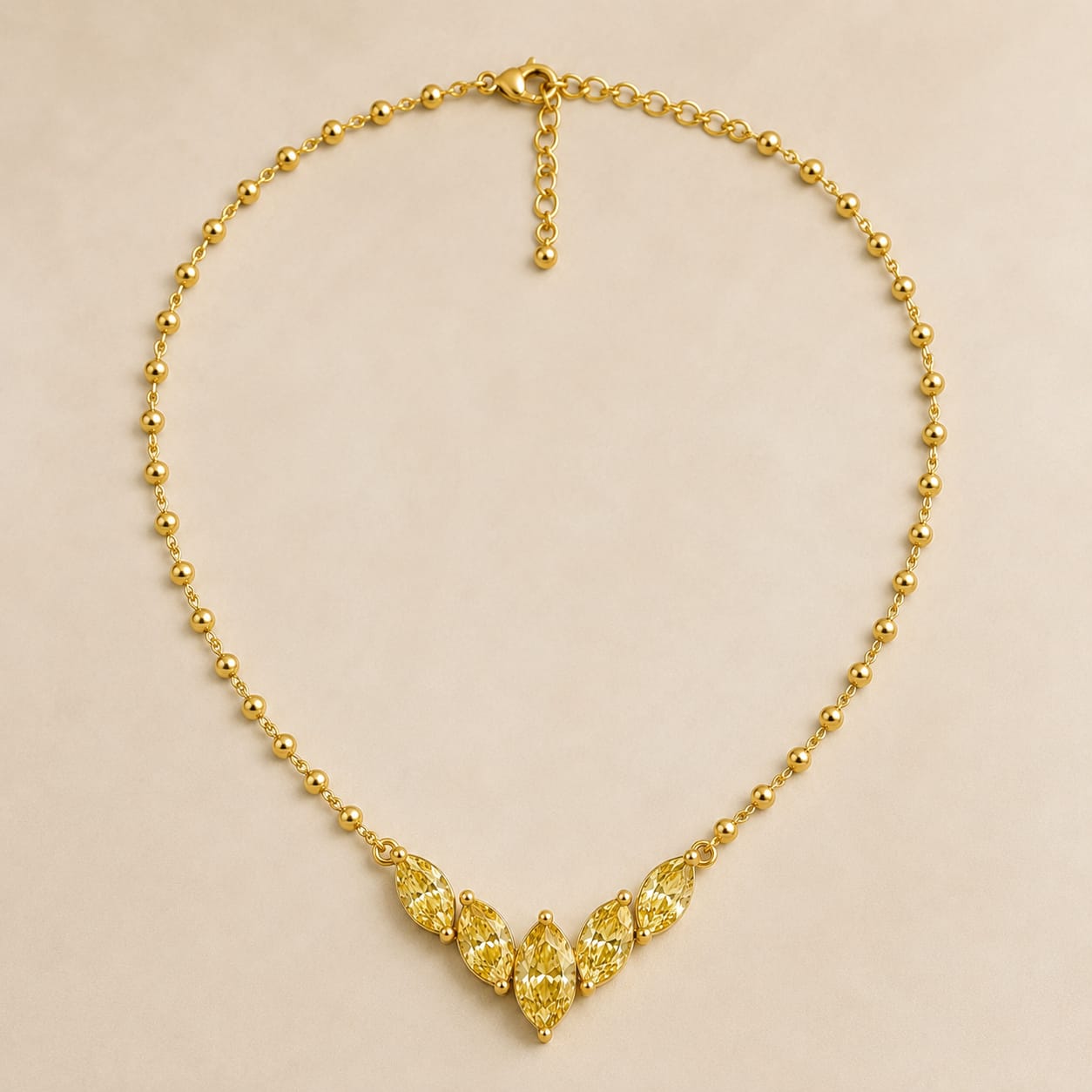 Yellow Marquise Lab-Grown Diamond Chain