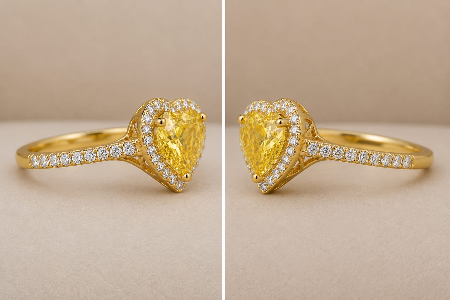 Heart Cut Yellow Lab-Grown Diamond Ring