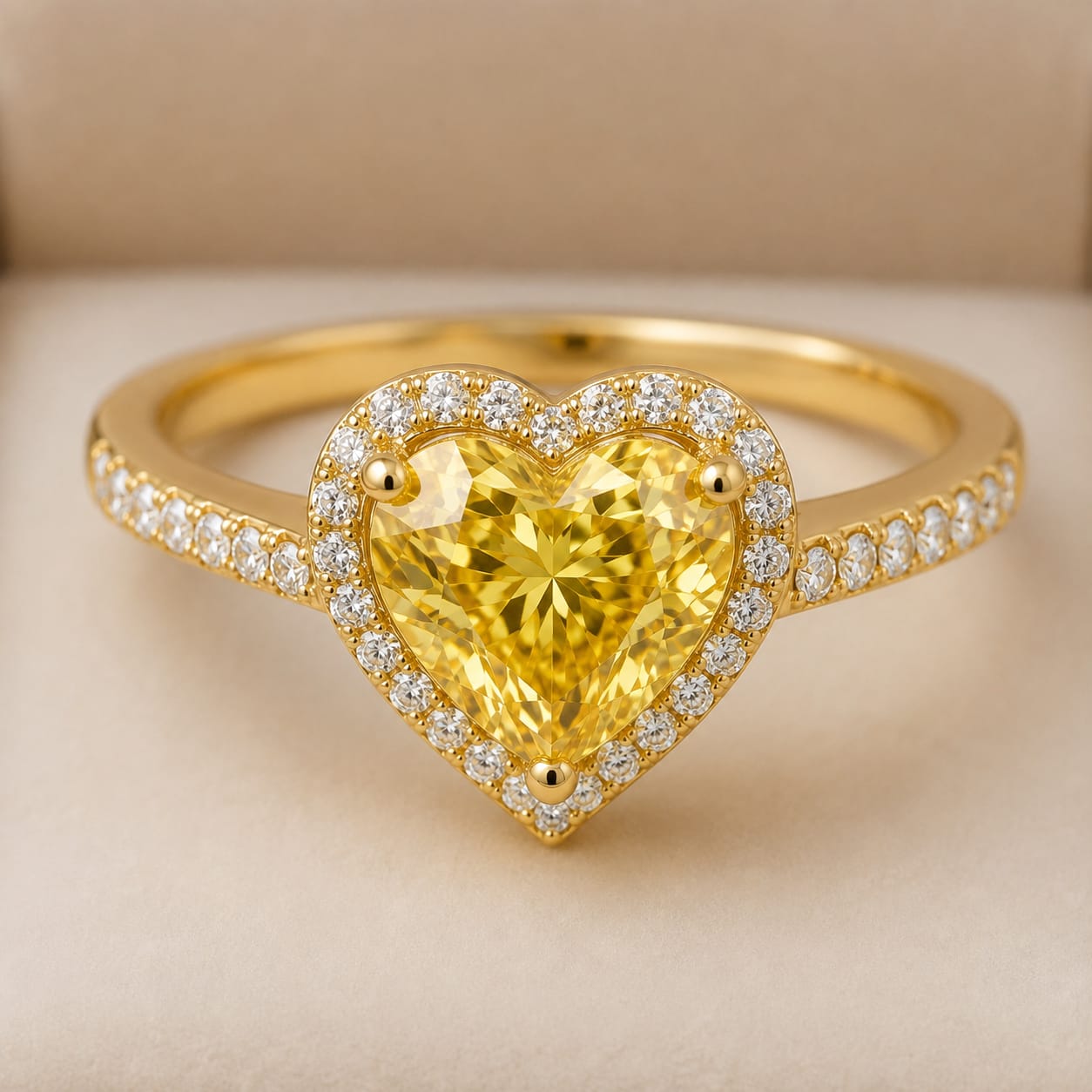 Heart Cut Yellow Lab-Grown Diamond Ring